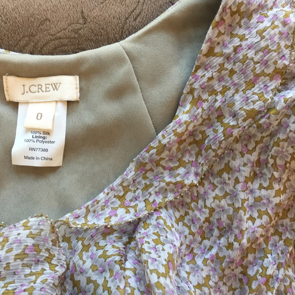 J Crew Olive Green Floral Pattern Dress - Picture 8 of 8